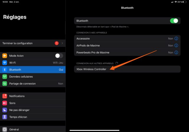 Emparejamiento mando Xbox a iPad